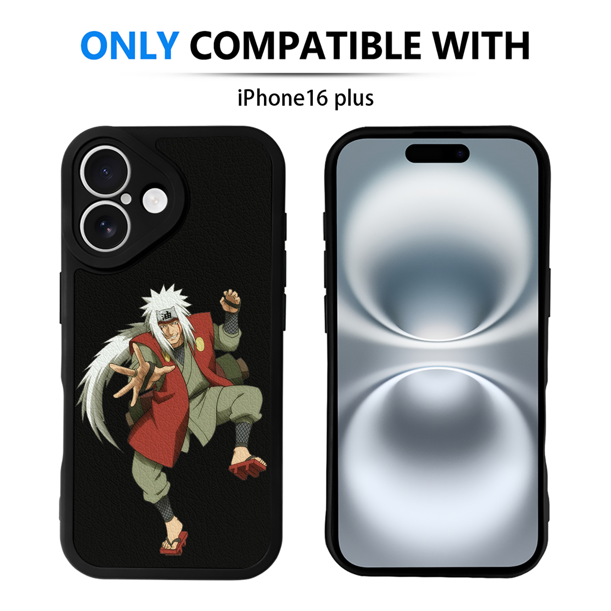 （画像用） NARUTO -ナルト- 自来也（じらいや） Jiraiya 【iPhone 16シリーズ対応】シリコンスマホケース（レザー調） 材質：シリコン
